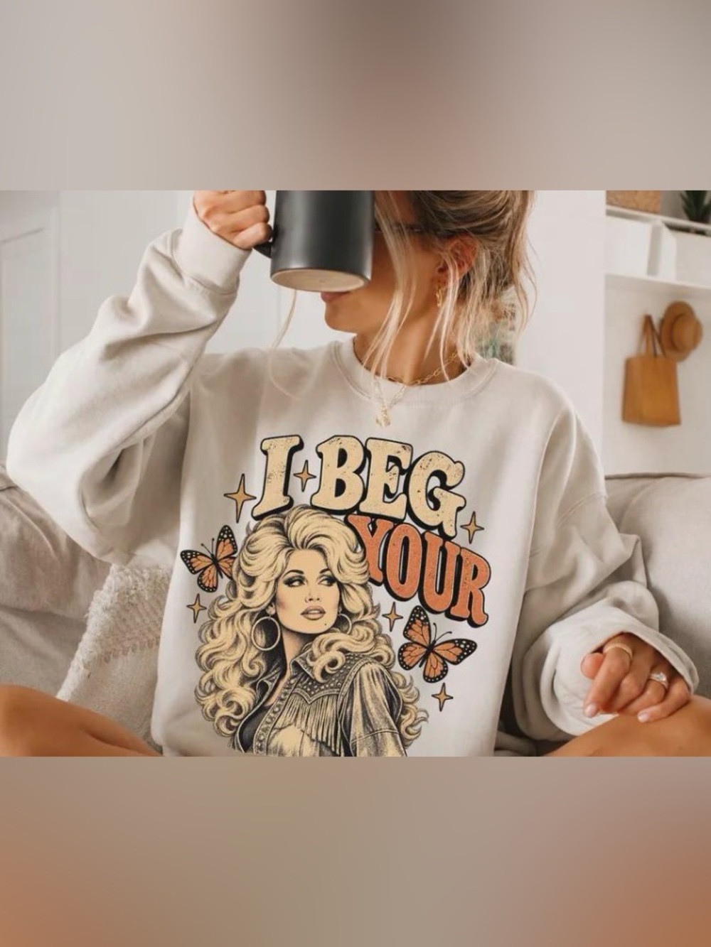 I Beg Your Pardon Shirt, Retro Country Sweatshirt, Western Butterfly T-Shirt